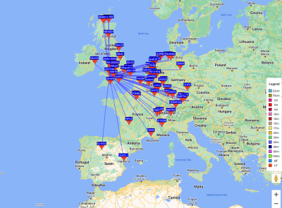 WSPR40_14_10_2023
wspr - using Yeasu 450D 5 watts with a Sandpiper MV10 vertical antenna, software is wsjt-x-z-mod, 40 meters only
Keywords: wspr, yeasu, 450D, sandpiper